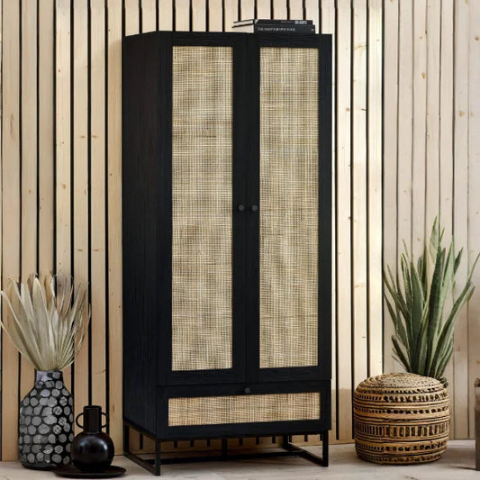 Padstow Wardrobe – Black – Bold Single-Door Design for Smaller Spaces