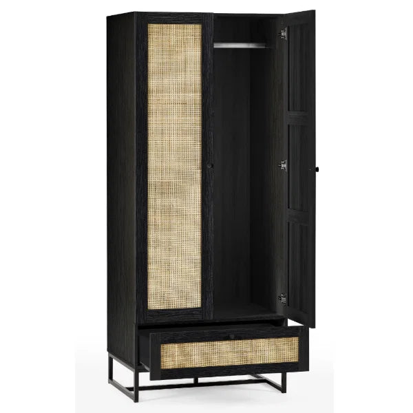 Padstow Wardrobe – Black – Bold Single-Door Design for Smaller Spaces
