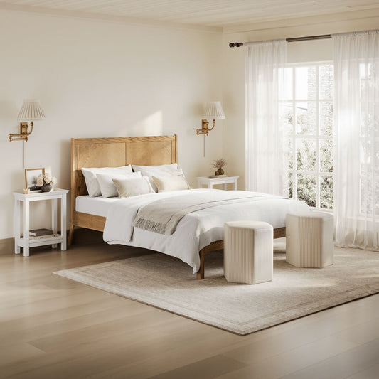 LPD Furniture Palms smoked king size bed in a modern bedroom setting