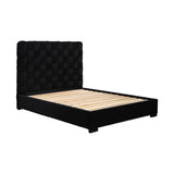 LPD Furniture Pasadena black upholstered bed in a modern bedroom setting