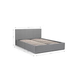 Rialto Lift-Up Storage Bed – Light Grey Linen – Gas-Powered Ottoman with Sprung Slatted Base | Julian Bowen
