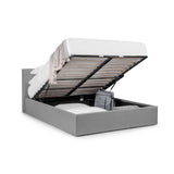 Rialto Lift-Up Storage Bed – Light Grey Linen – Gas-Powered Ottoman with Sprung Slatted Base | Julian Bowen