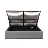 Rialto Lift-Up Storage Bed – Light Grey Linen – Gas-Powered Ottoman with Sprung Slatted Base | Julian Bowen