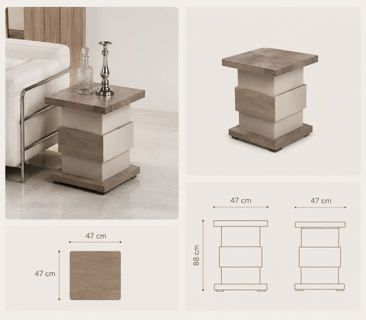 Royal lamp table – Italian design, compact side table for living rooms