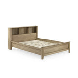 	Sydney rattan effect double bed with integrated shelving headboard in a modern bedroom setting