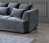 	Furnish365 Gramercy steel mermaid fabric corner sofa in a modern living room setting