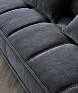 	Furnish365 Gramercy steel mermaid fabric corner sofa in a modern living room setting
