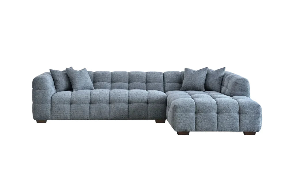 Furnish365 Tribeca iron bouclé corner sofa in a modern living room setting