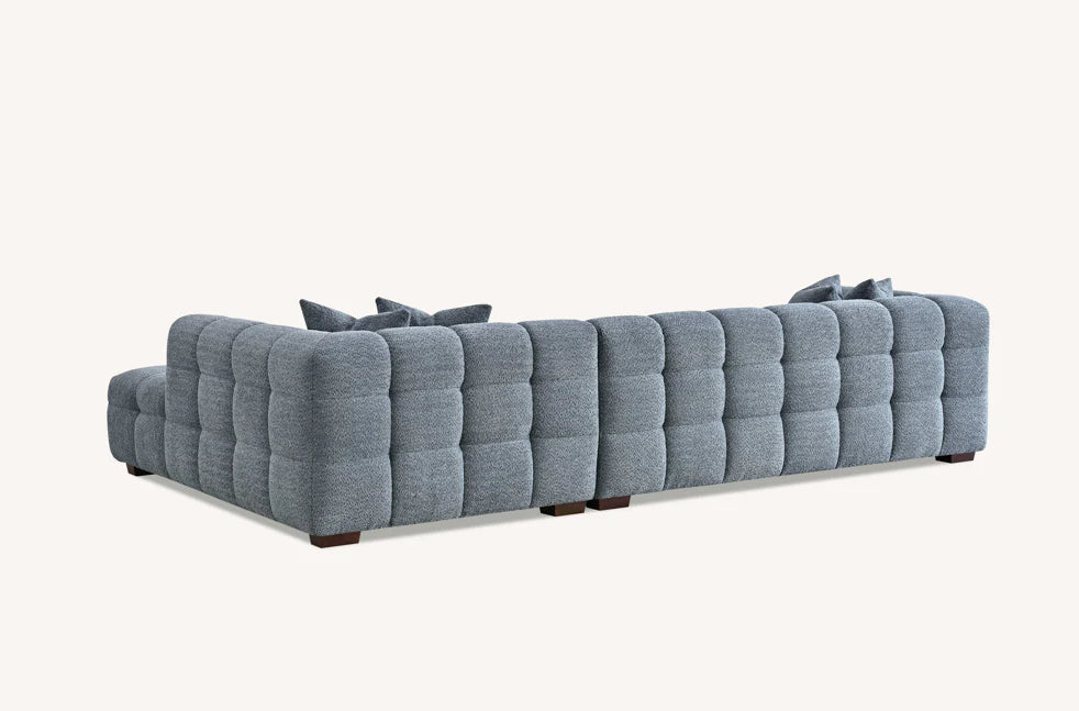 Furnish365 Tribeca iron bouclé corner sofa in a modern living room setting