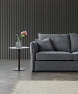 Furnish365 Rubin bouclé corner chaise with organic curved shape in a modern living room setting