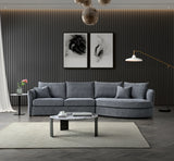 Furnish365 Rubin bouclé corner chaise with organic curved shape in a modern living room setting