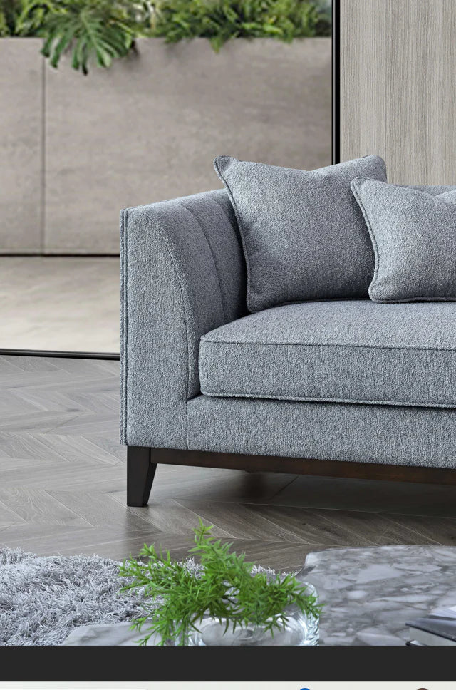 Furnish365 Cooper corner sofa from behind showing the mid-century modern design