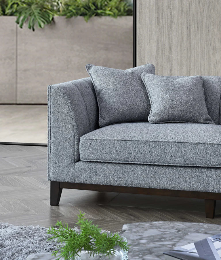 Furnish365 Cooper corner sofa from behind showing the mid-century modern design