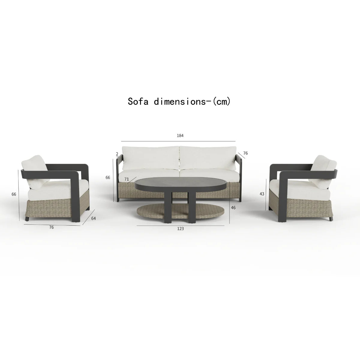 	Furnish365 Selene 5 seater outdoor lounge set with sintered stone table and polyrattan base in a modern garden setting