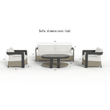 	Furnish365 Selene 5 seater outdoor lounge set with sintered stone table and polyrattan base in a modern garden setting