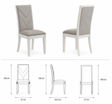 Set of 2 comfort fabric dining chairs with plush seats – Italian design for modern dining rooms