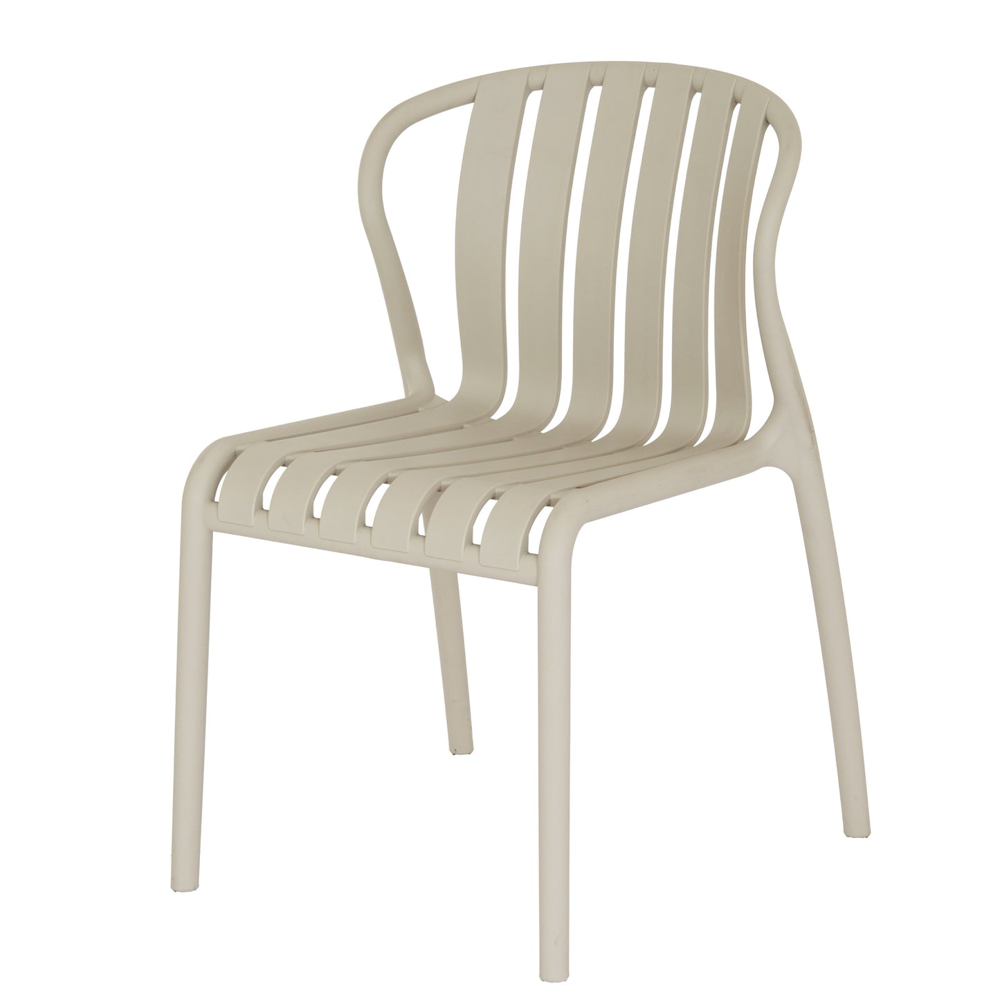 	Side view of Hill Interiors Axis putty grey dining chair showing the sleek contoured design