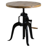 Side view of Hill Interiors Draftsman adjustable table showing the metal framework and wooden top