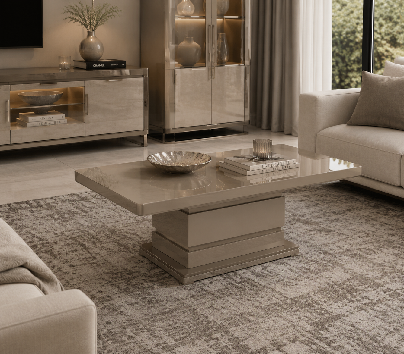 Sleek coffee table with refined Italian design – functional and spacious for contemporary living rooms