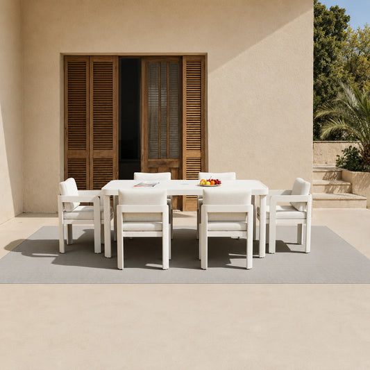 Furnish365 Sofia 6 seater outdoor dining set in a modern garden setting