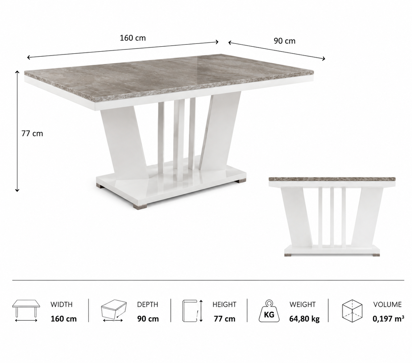 Solid wood dining table – Italian design, spacious and sturdy for everyday family life