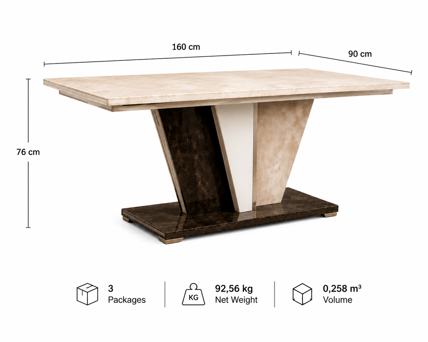 Space‑saving extending wood table – Italian design, extends from 140 cm to 180 cm
