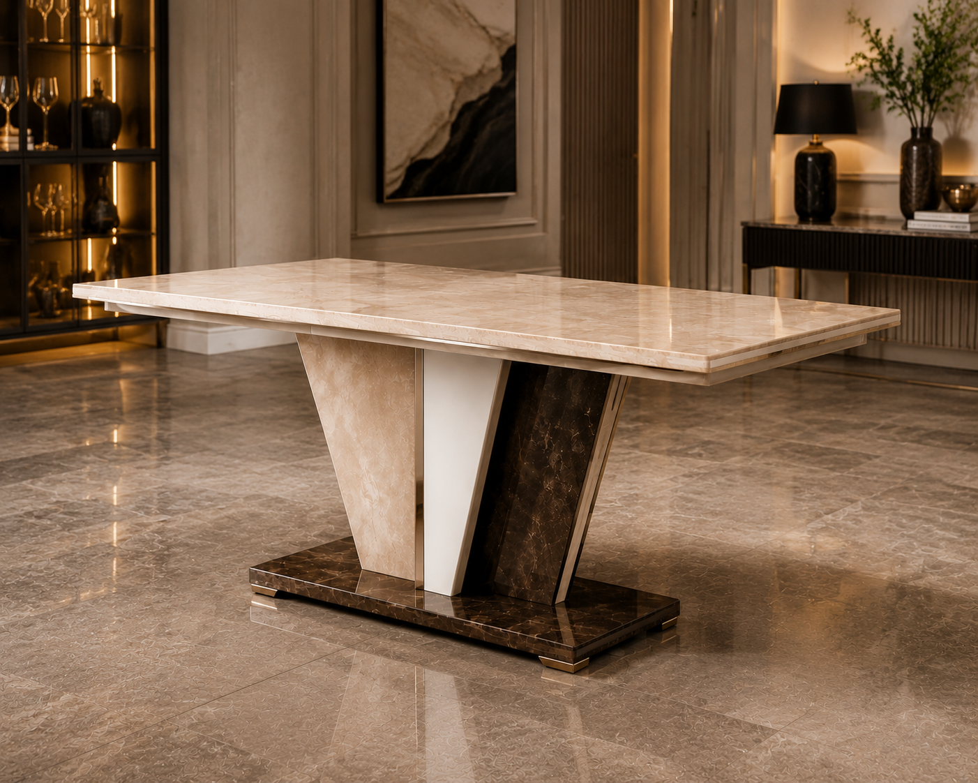Space‑saving extending wood table – Italian design, extends from 140 cm to 180 cm