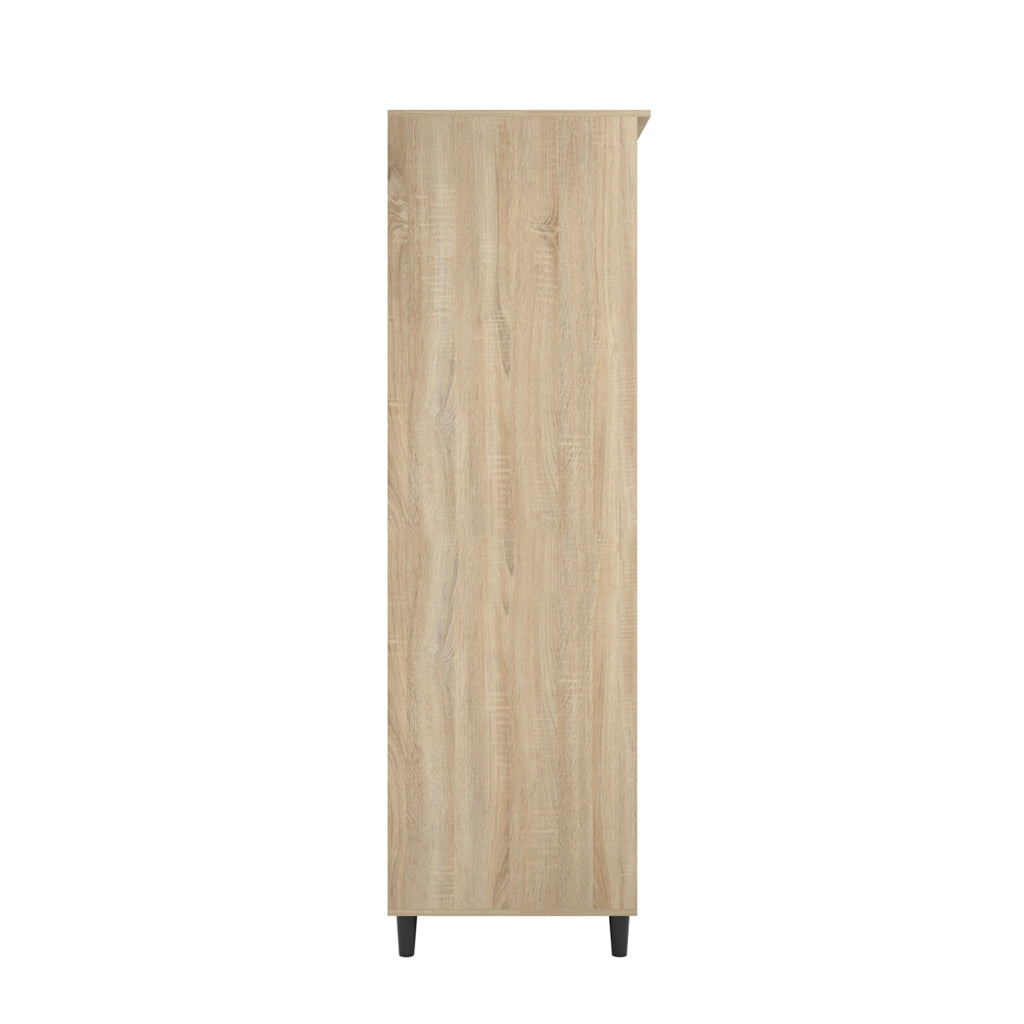 LPD Furniture Stockholm Chevron Sonoma Oak double wardrobe with chevron pattern and matte black legs