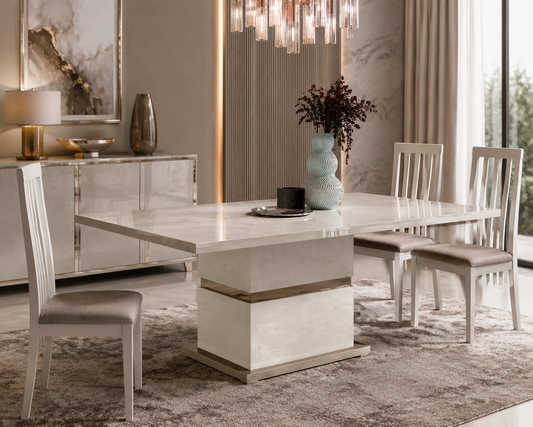 Sturdy wood dining table – Italian design, spacious and durable for everyday family life