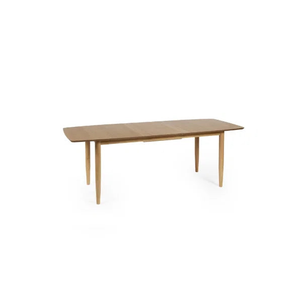 Theia oak extending dining table in a modern dining room setting