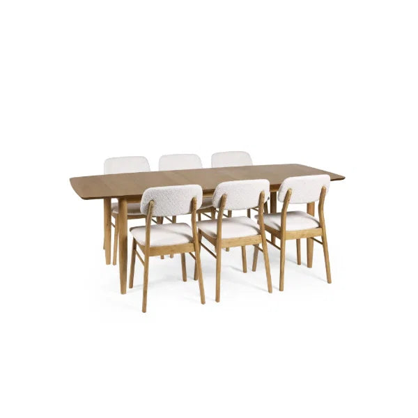 Theia oak extending dining table in a modern dining room setting
