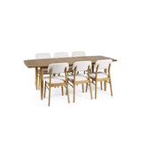 Theia oak extending dining table in a modern dining room setting