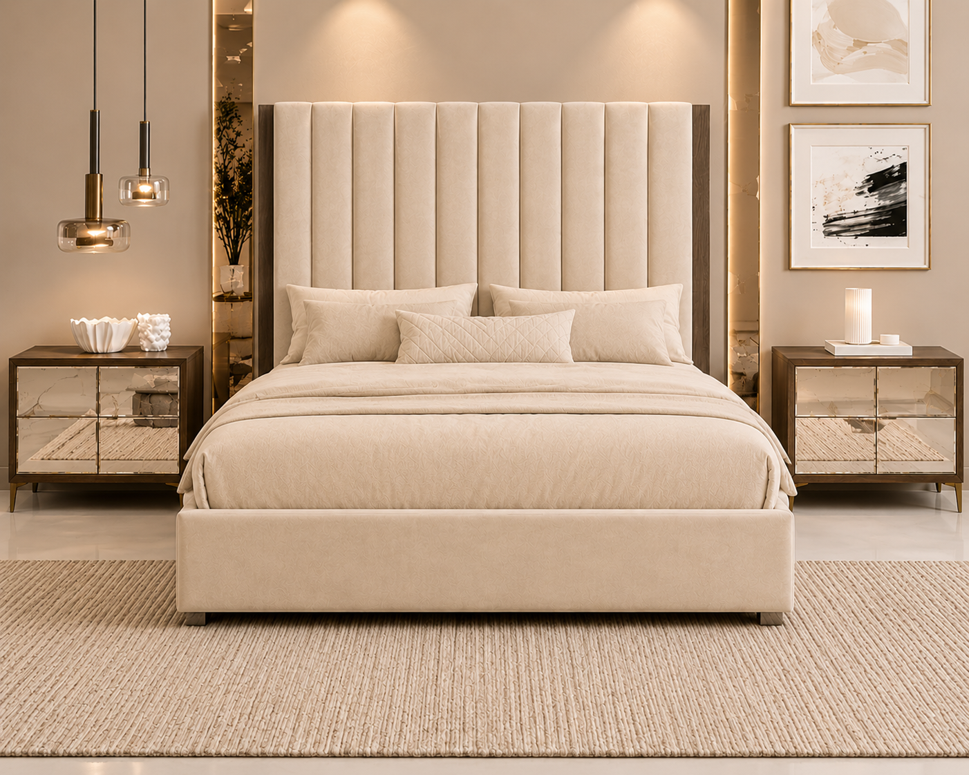 THEA Italian King velvet bed in [colour] – close-up of velvet fabric texture