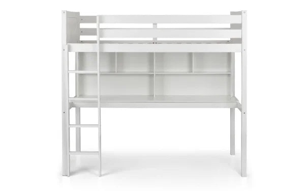 Titan High Sleeper – Surf White – Kids Bed with Desk and Storage