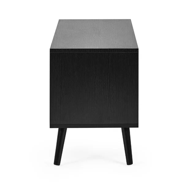 Trent Small TV Unit – Walnut/Black – Fits TVs up to 43" with Cable Management (Pre-order – June)
