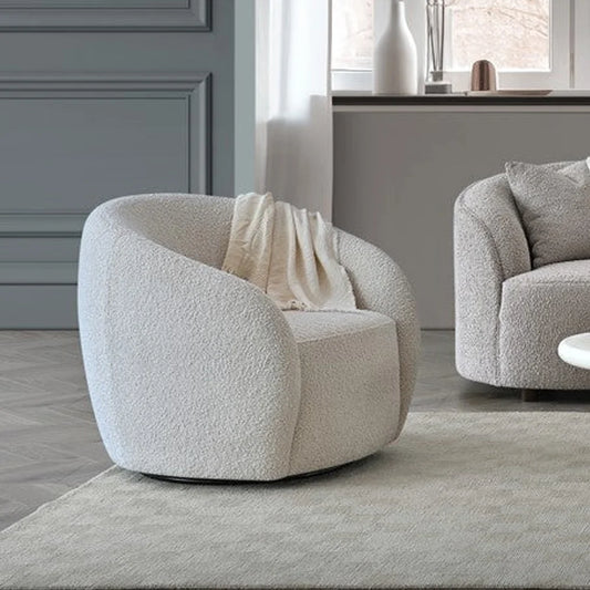 Furnish365 Nolita bouclé teddy accent chair in a modern living room setting