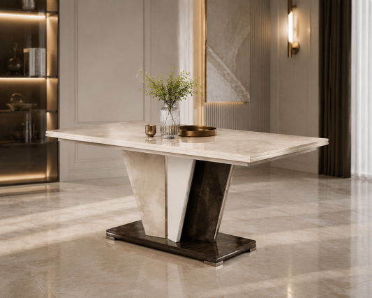 Versatile extending wood table – Italian design, space‑saving, extends from 140 cm to 180 cm