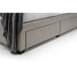 Wilton Deep Button 4 Drawer Bed – Grey Linen – Deep Buttoned Headboard with Storage Drawers | Julian Bowen