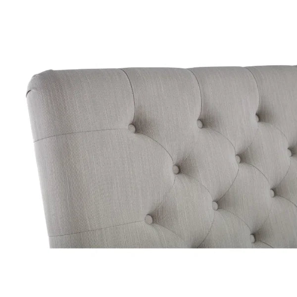 Wilton Deep Button 4 Drawer Bed – Grey Linen – Deep Buttoned Headboard with Storage Drawers