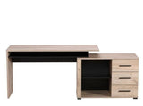 Amos Mann Furniture Amag oak and black corner desk in a modern home office setting