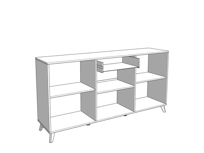 Amos Mann Furniture Bretanova artisan oak and white gloss sideboard in a modern living room setting