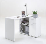 	Amos Mann Furniture Carin white corner flexi desk in a modern home office setting