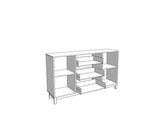 Amos Mann Furniture Cassio cashmere taupe panelled sideboard in a modern living room setting