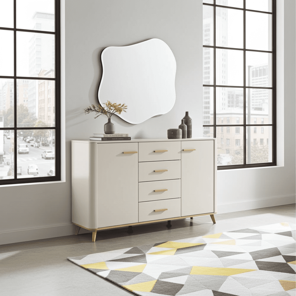 Amos Mann Furniture Darigon sideboard showing the drawer runners and construction