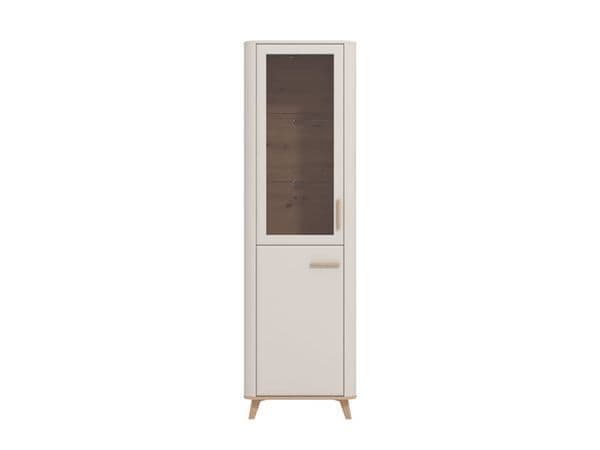 Amos Mann Furniture Darigon display cabinet with doors open showing the internal shelving