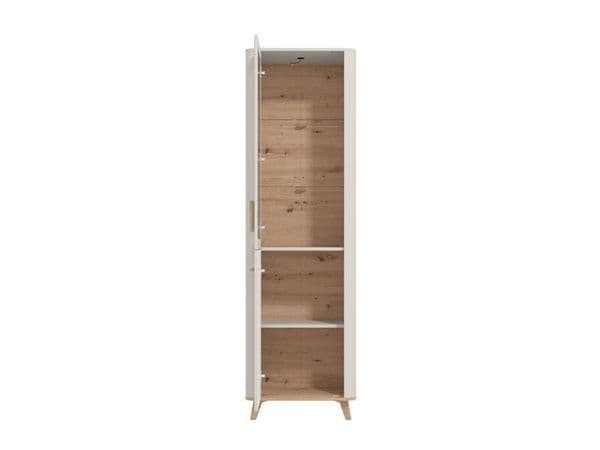 Amos Mann Furniture Darigon display cabinet with doors open showing the internal shelving