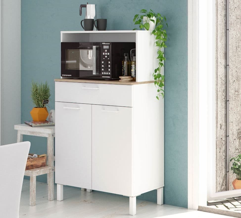 Amos Mann Furniture Denby white and oak utility kitchen cupboard in a modern kitchen setting