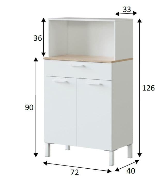 Amos Mann Furniture Denby white and oak utility kitchen cupboard in a modern kitchen setting