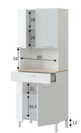 Amos Mann Furniture Denby white and oak 4 door utility kitchen cupboard in a modern kitchen setting