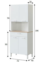 Amos Mann Furniture Denby white and oak 4 door utility kitchen cupboard in a modern kitchen setting